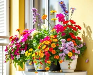 Blumenarrangements für den Balkon: Farbenfroh und platzsparend