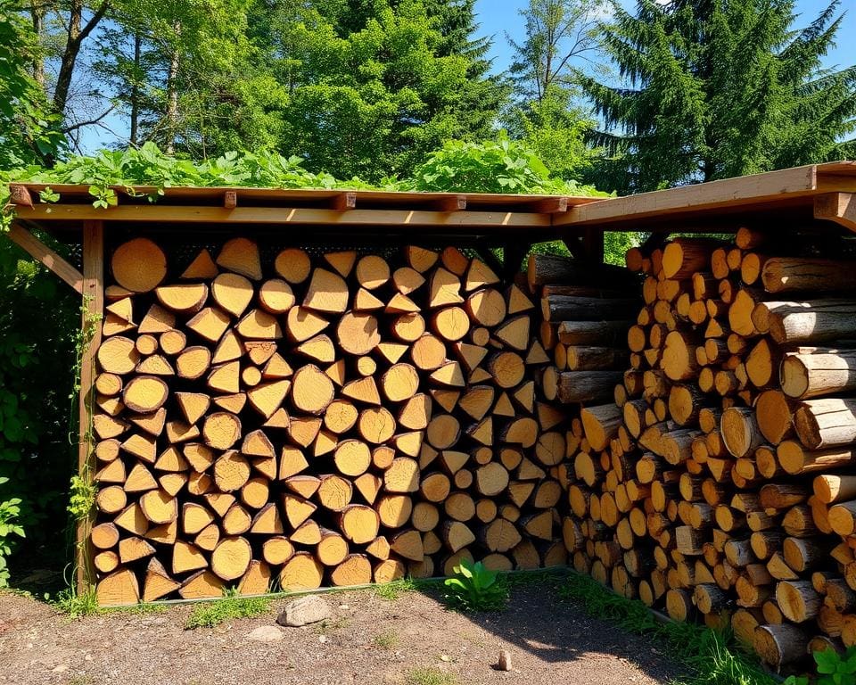 Holzlagerung im Freien