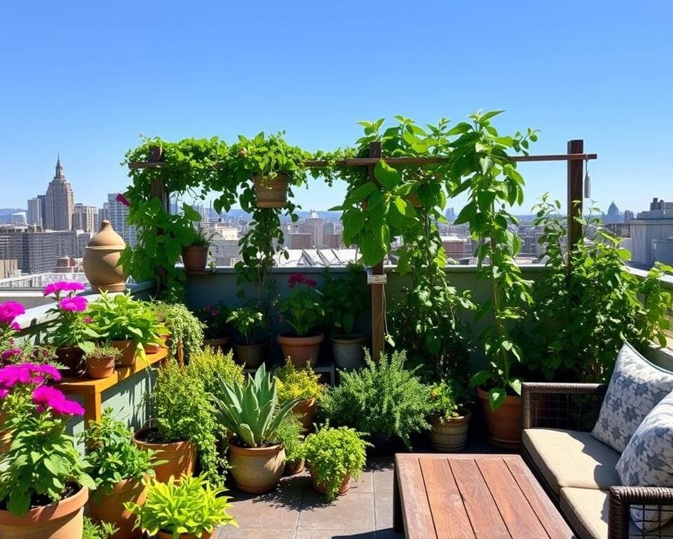 Pflanzen auf der Dachterrasse