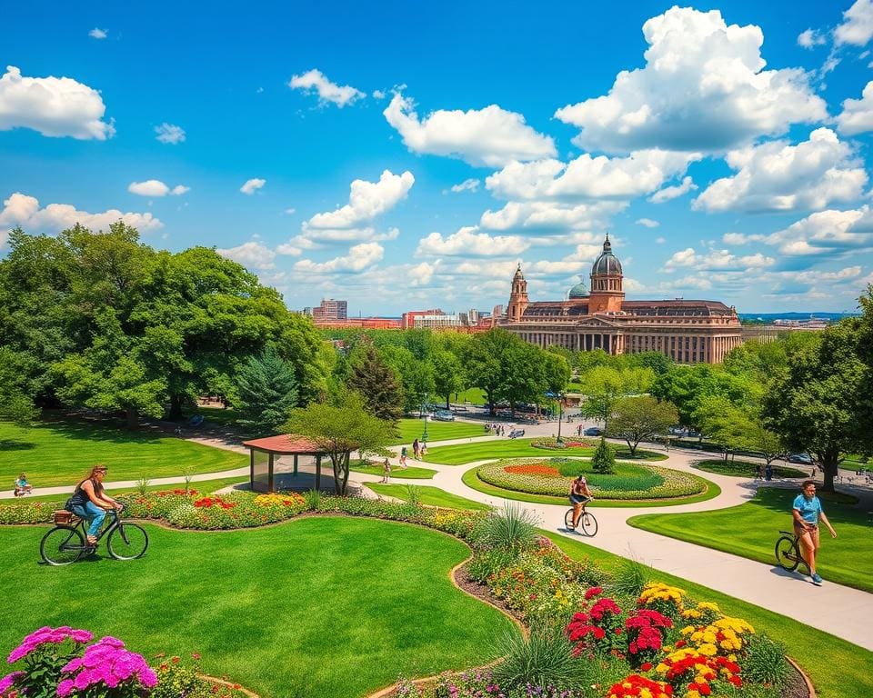 Urbanes Leben und Natur in Lincoln, Nebraska