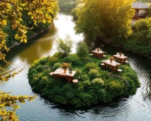 Weinverkostungen auf Flussinseln