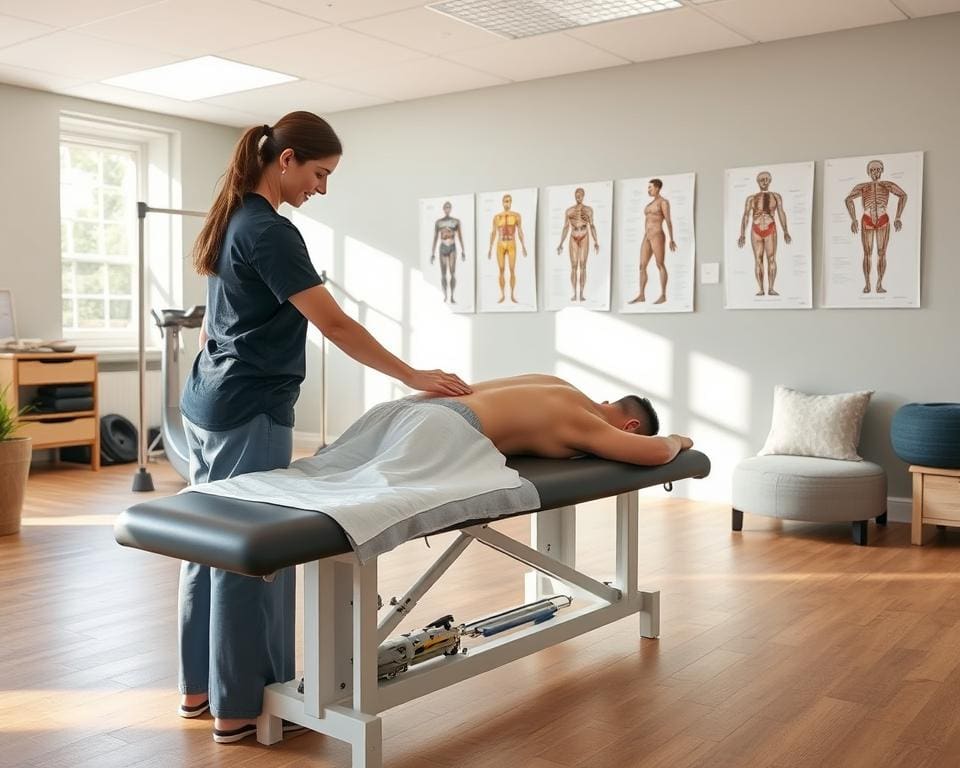 Physiotherapeut: Physiotherapie zur Behandlung von Rückenproblemen