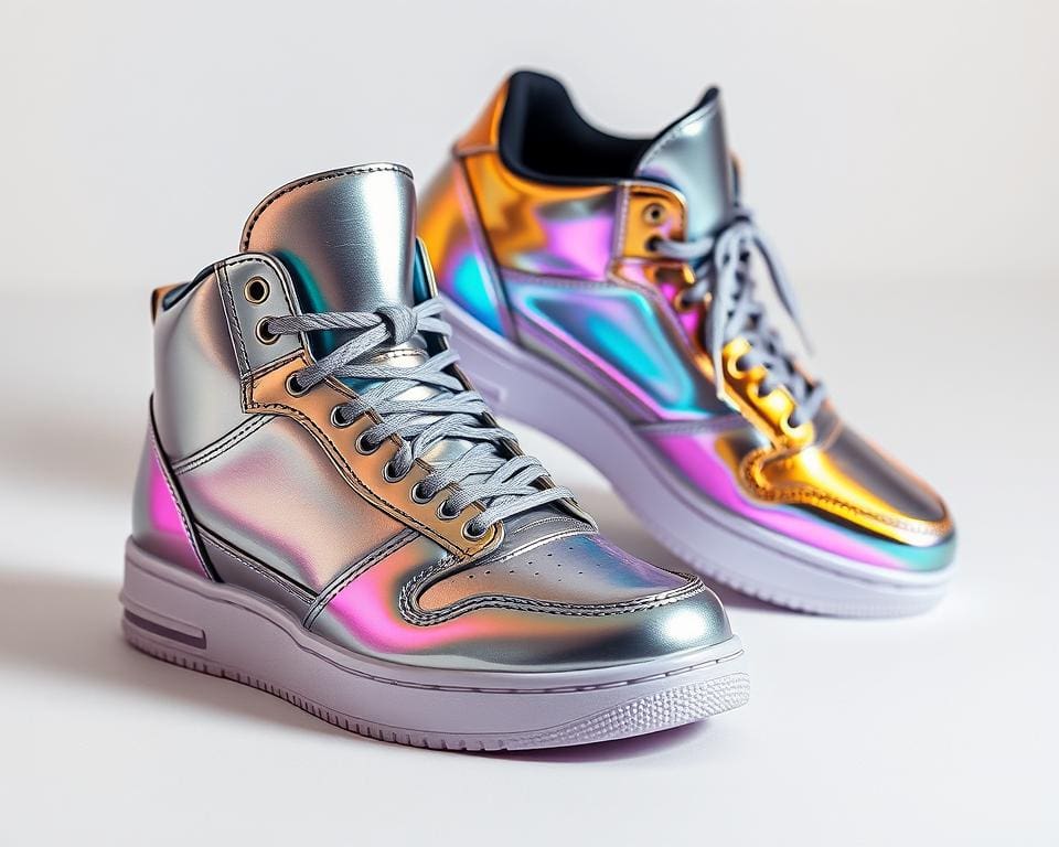 Sneaker in Metallic-Farben