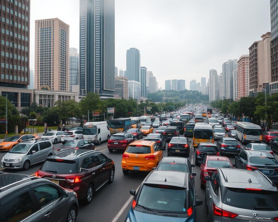 Verkehrsstaus in Großstädten