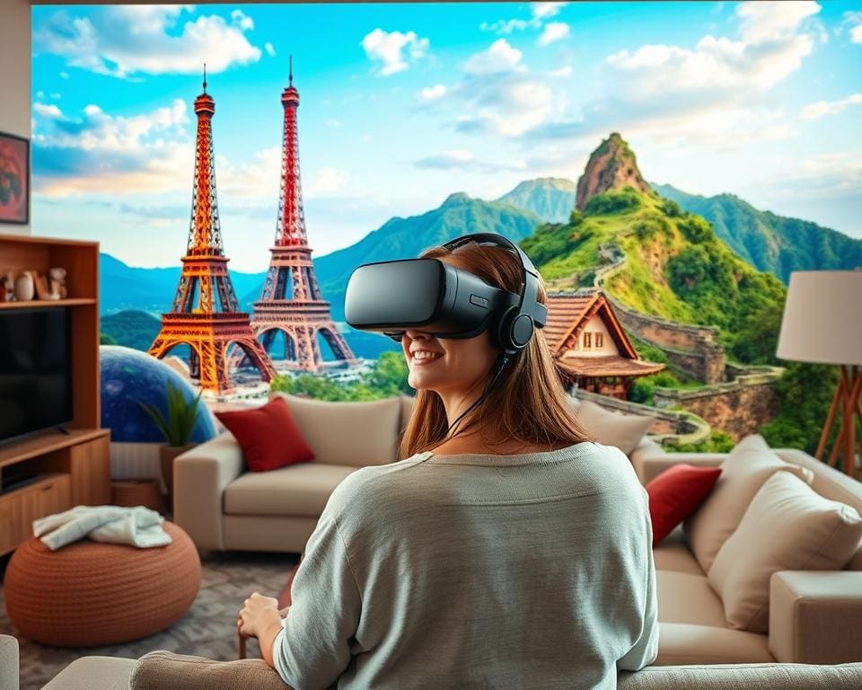 Virtuelle Realität für Reisen von zu Hause