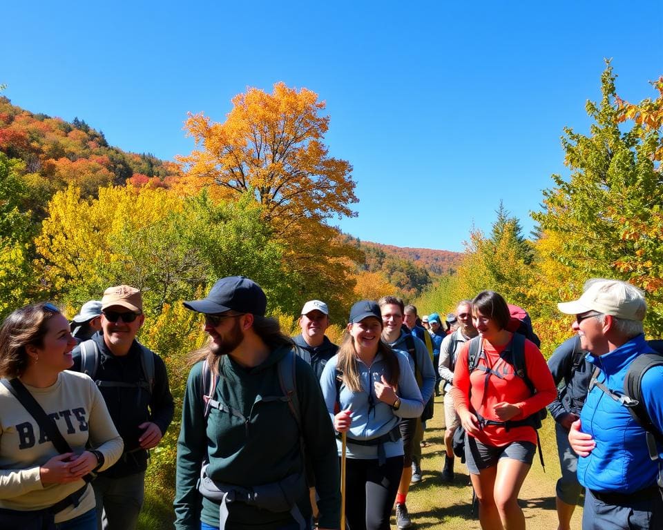 soziale Interaktion beim Wandern