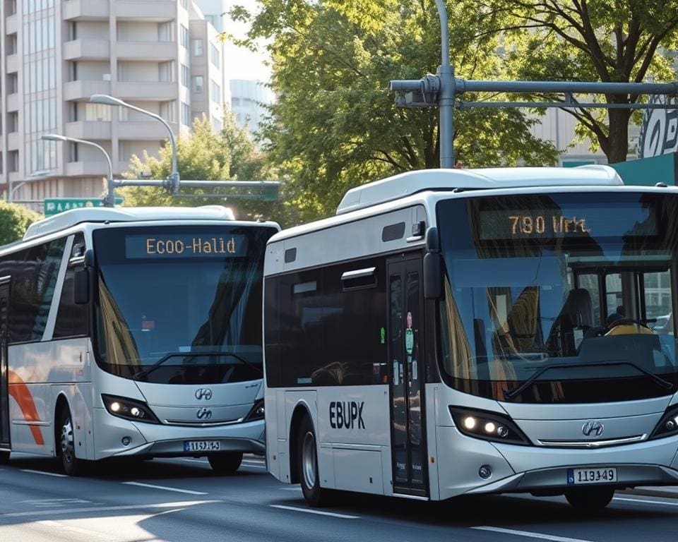 Hybridbusse im städtischen Transport