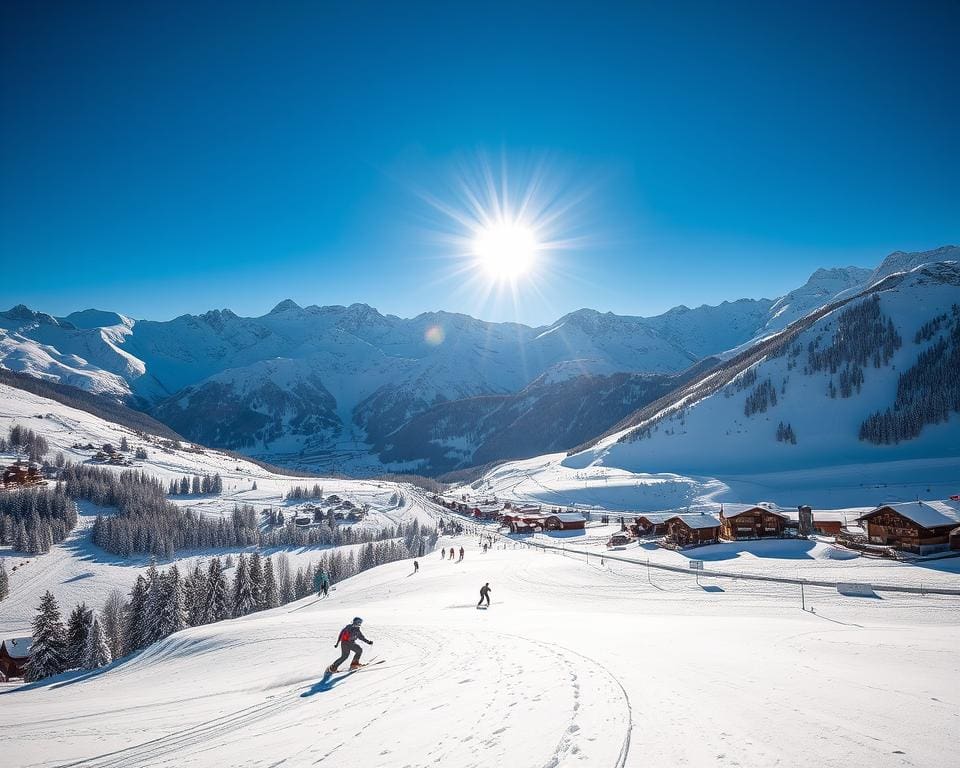 Sonnenskifahren in Alpe d’Huez