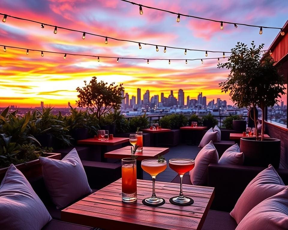 stimmungsvolle Atmosphäre in Rooftop-Bars