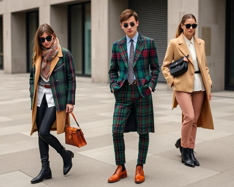 Tartan-Muster in moderner Mode