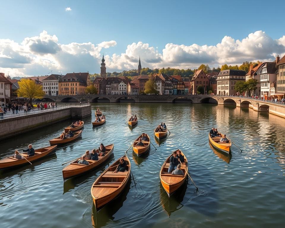 Tübingen Stocherkähne am Neckar