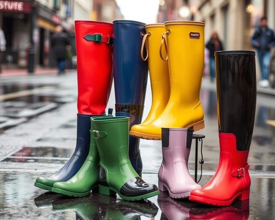 trendige Regenstiefel