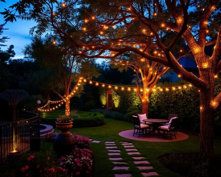 Outdoor-Lichterketten für gemütliche Nächte im Garten